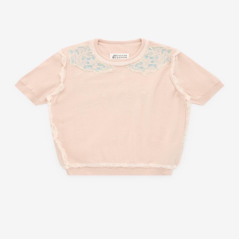 Maison Margiela - Womens Embroidered Knit Top - (Pale Pink)