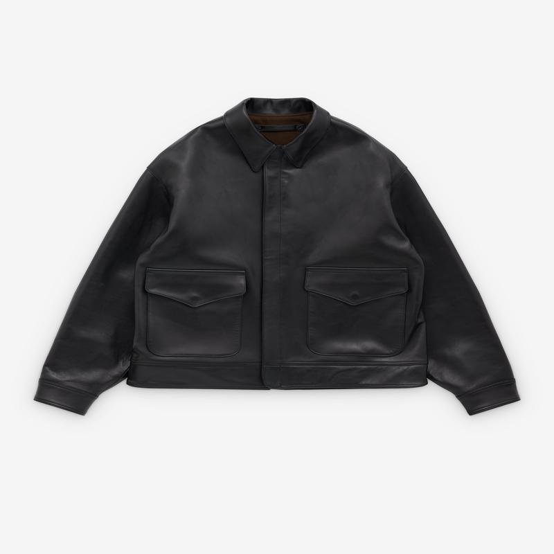 A.Presse - Men's Leather Type A-2 Flight Jacke - (Black)