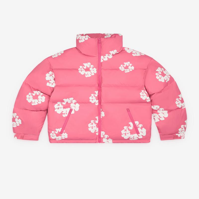 Denim Tears - Men's Cotton Wreath Puffer Jacket - (Pink)