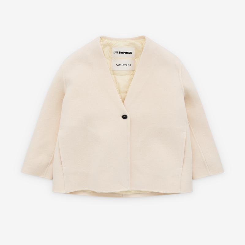Jil Sander - Women's Moncler Francium 3-in-1 Mono-Breasted Wool Jacket - (Optic White)