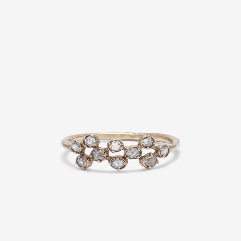 Noguchi Bijoux - 10 Diamond Cluster Ring - (White Gold)