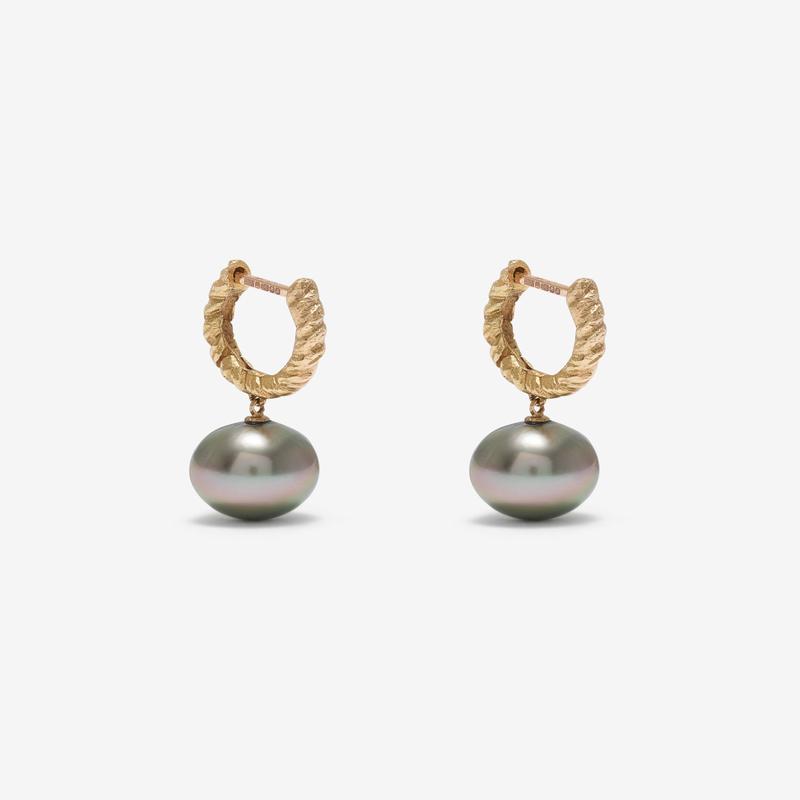 Noguchi Bijoux - 2 Tahitian Dia Earrings - (Yellow Gold)
