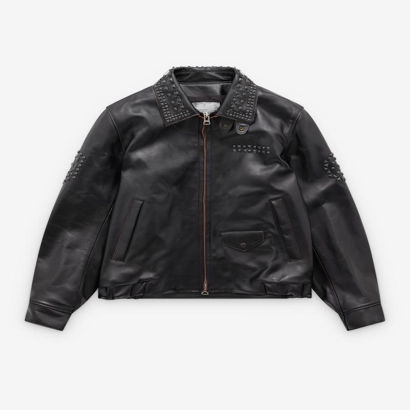 Sacai - Studded Leather Jacket - (Black)