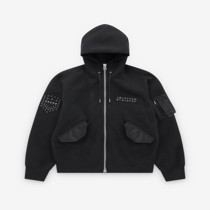 Sacai - Studded Sponge Sweat Hoodie - (Black)