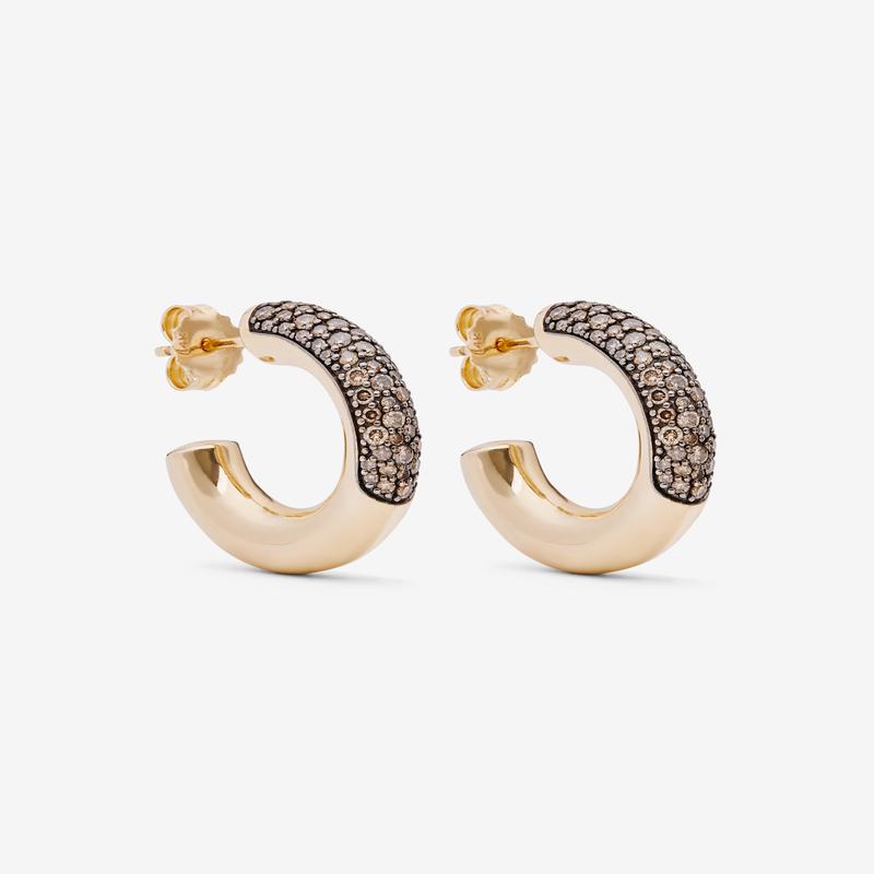 Lucy Delius - Signature Diamond Hoops - (Yellow Gold)