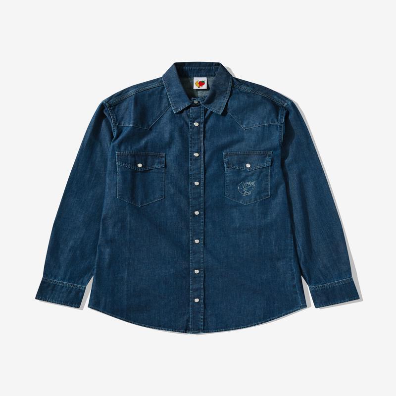 Sky High Farm Workwear - Unisex Logo Denim Shirt - (Blue)
