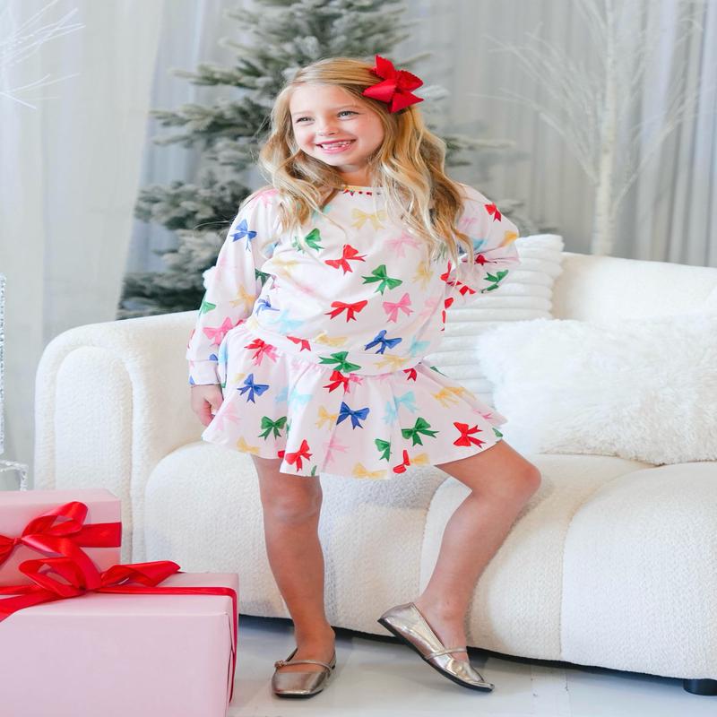 Girls' Festive Bow Sweatshirt