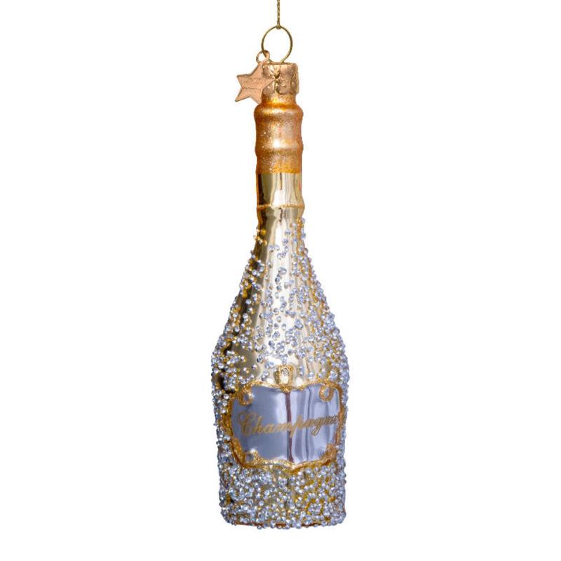 Gold Champagne Bottle Ornament
