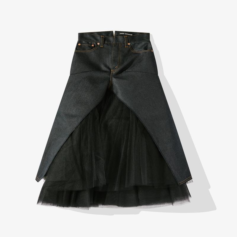 Junya Watanabe - Womens Polyester Nylon Skirt - (Indigo/Black)