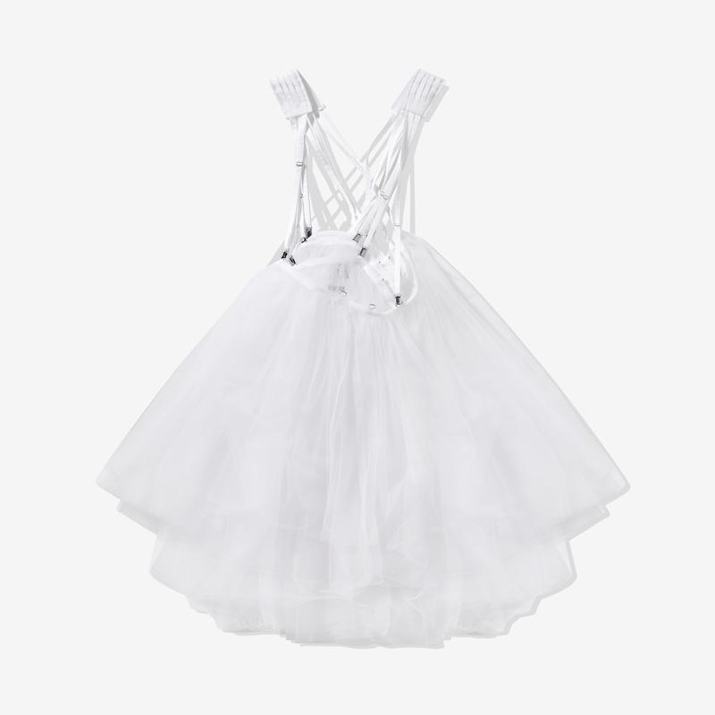 Noir Kei Ninomiya - Womens Tulle Skirt Pinafore - (White)