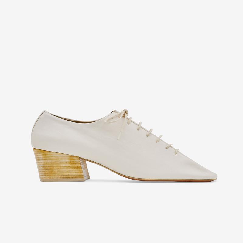 Lemaire - Womens Souris Classic Derbies With Cuban Heel - (White)