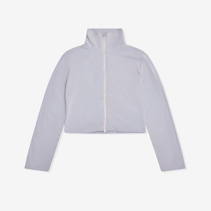 Our Legacy - Womens Slim Zip Longsleeve - (Solaro Blue Micro Rib)