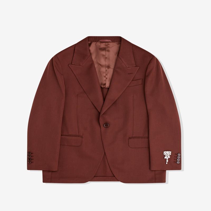 Simone Rocha - Mens Relaxed Wide Peak Jacket - (Chocolate)