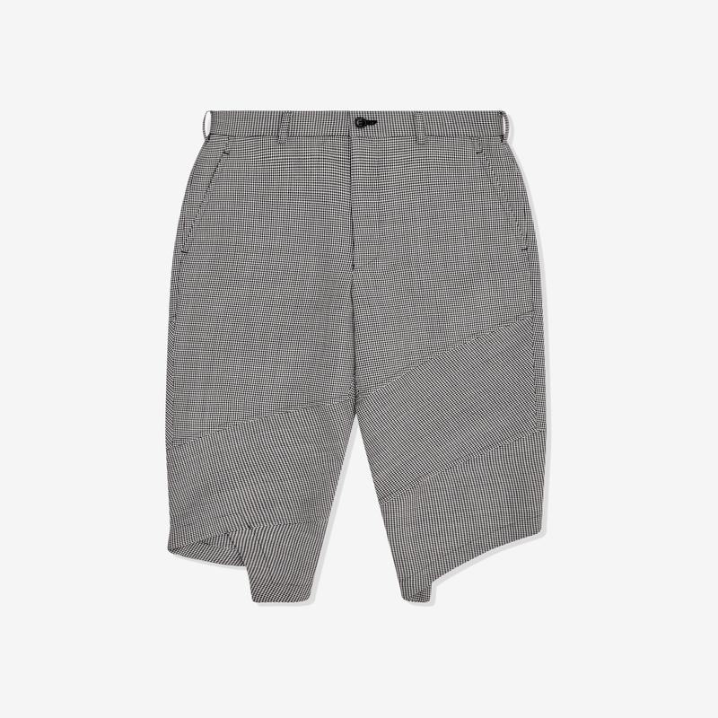 Black Comme des Garons - 3/4 Length Herringbone Pants - (Black/White)