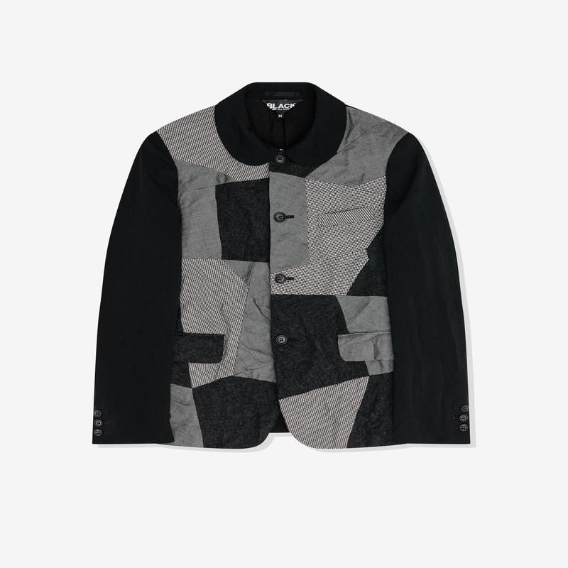 Black Comme des Garons - Multi Fabric Peter Pan Collar Jacket - (Black)