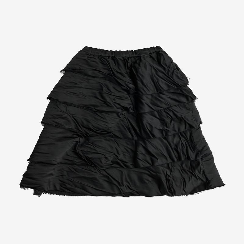 Black Comme des Garons - Raw Edge Layered Skirt - (Black)