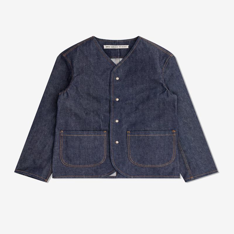 Meta Campania Collective - Mens Leon Collarless Jacket - (Mid Blue)