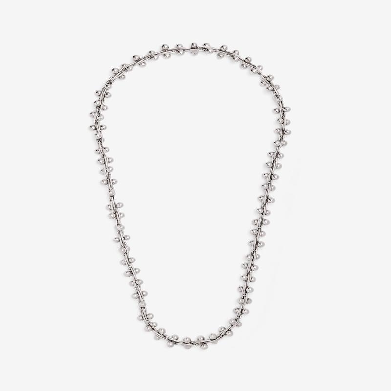 Old Jewelry - Womens Silver Ball Necklace - (Sterling Silver)