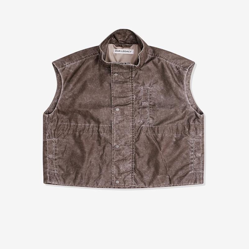 Our Legacy - Mens Firm Vest - (Brown Wash Out Nylon)