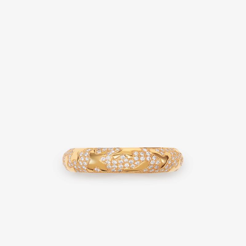 Patcharavipa - Debossed I Ring - (Yellow Gold)