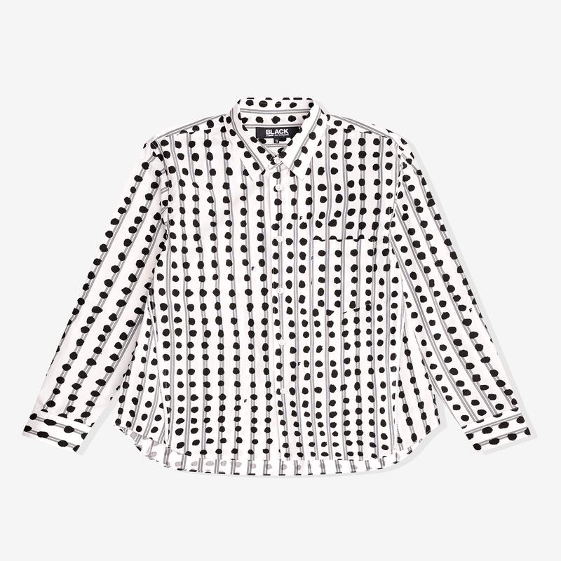Black Comme des Garcons - Filip Pagowski Striped Zip Shirt - (White/Black)