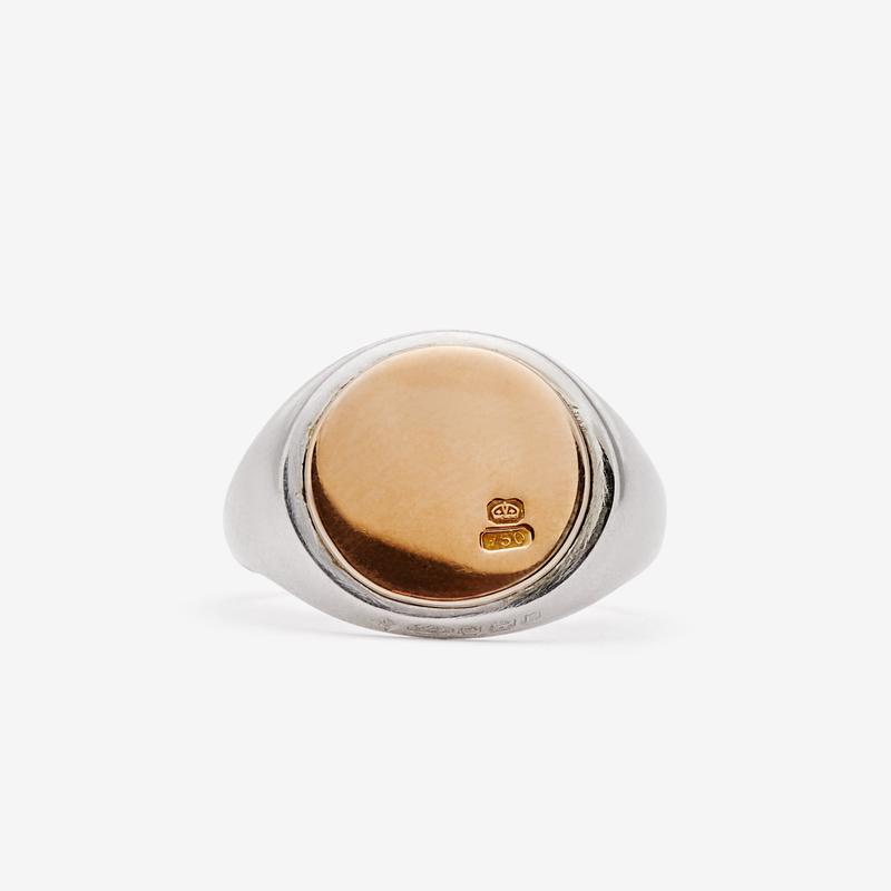 Bunney - Oval Signet Ring - (Silver/Rose Gold)