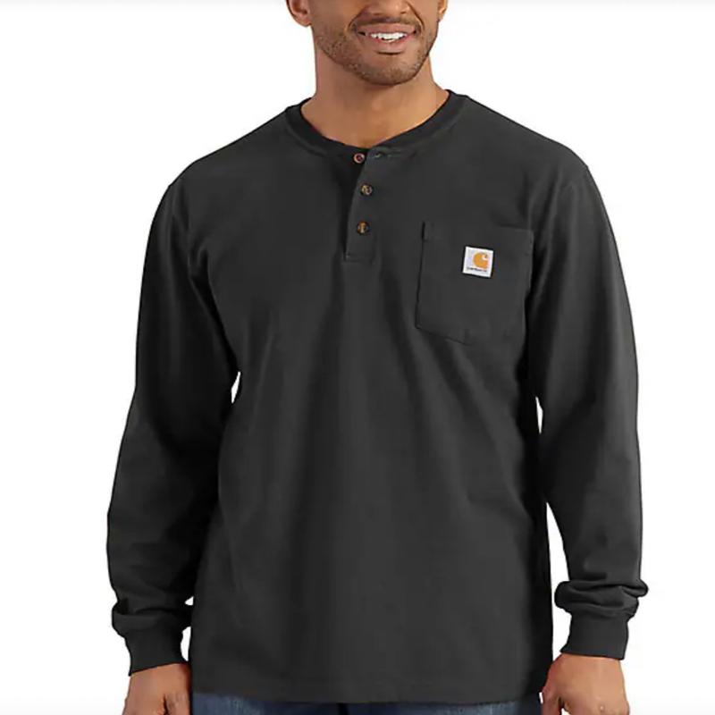 Carhartt K128 Big & Tall Long Sleeve Pocket Henley Shirt