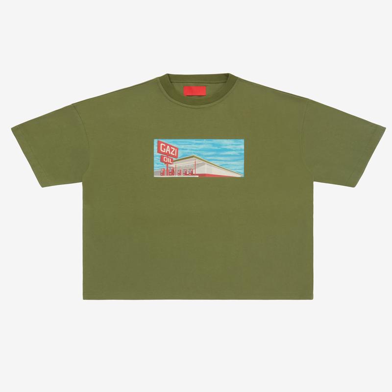 Fugazi - Men's Gas Station T-Shirt - (Olive)