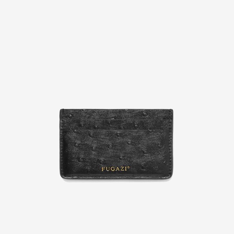 Fugazi - Mens Debt Collector Card Holder - (Black Ostrich)
