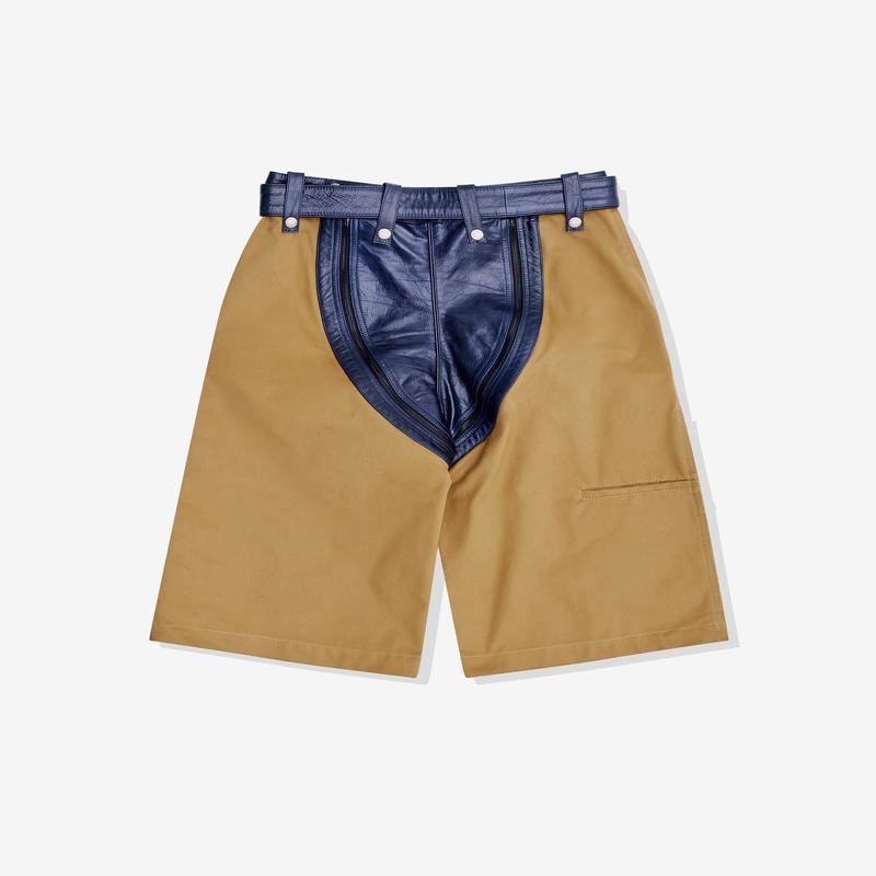 Martine Rose - Mens Zip Chap Utility Short - (Blue/Yellow)