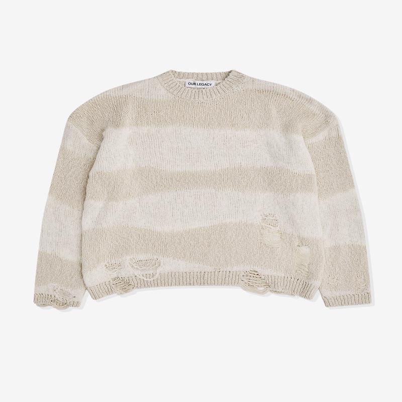 Our Legacy - Mens Popover Roundneck - (White Destructive Wave)