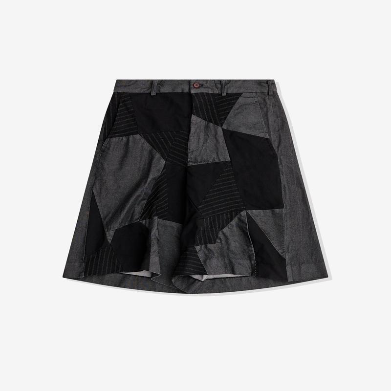 Black Comme des Garons - Cotton Gabardine Patchwork Shorts - (Black)