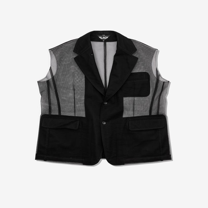 Black Comme des Garons - Nylon Tulle Sleeveless Jacket - (Black)
