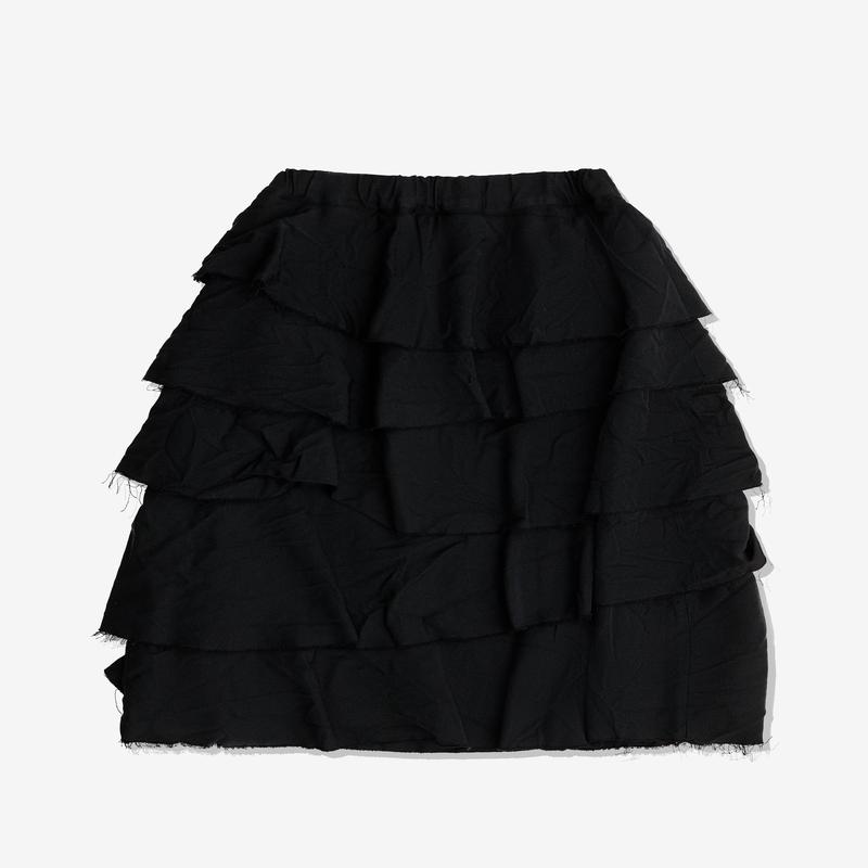 Black Comme des Garons - Polyester Tiered Skirt - (Black)
