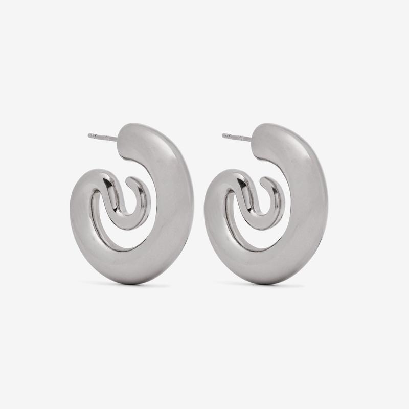 Panconesi - Women's Serpent Hoops Small - (Silver)