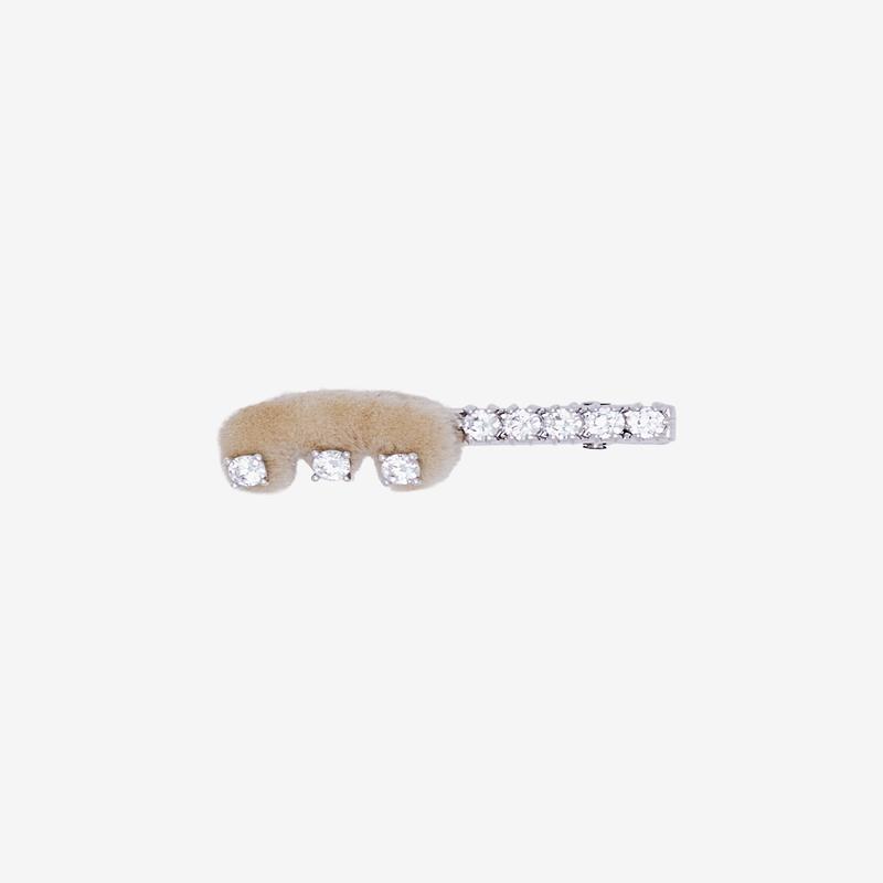 Yvmin - Womens 'E' Love Bear Hair Clip - (Light Brown)
