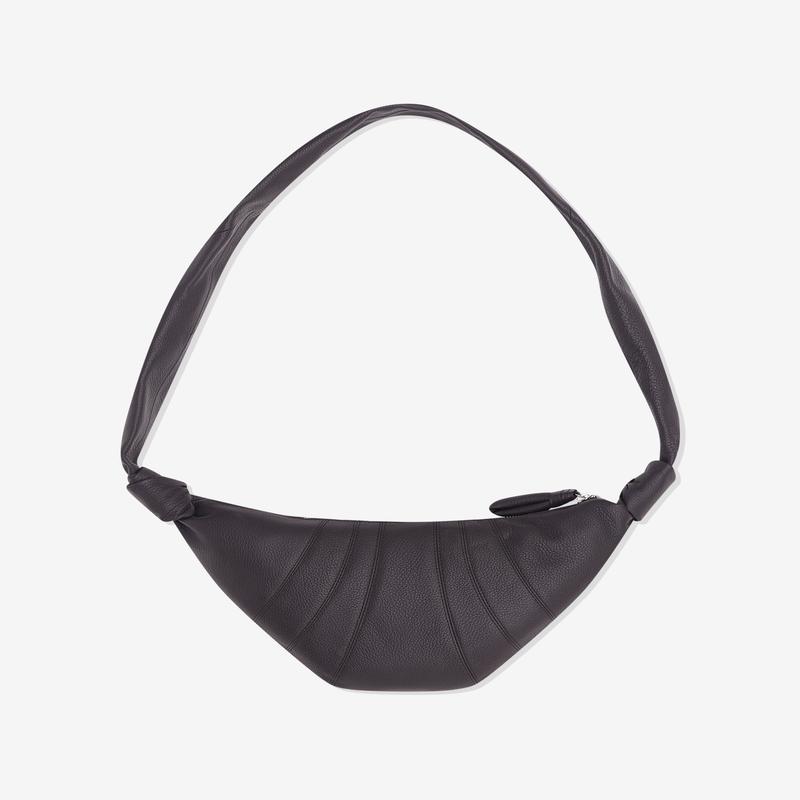 Lemaire - Womens Small Grained Leather Croissant Bag - (Dark Chocolate)