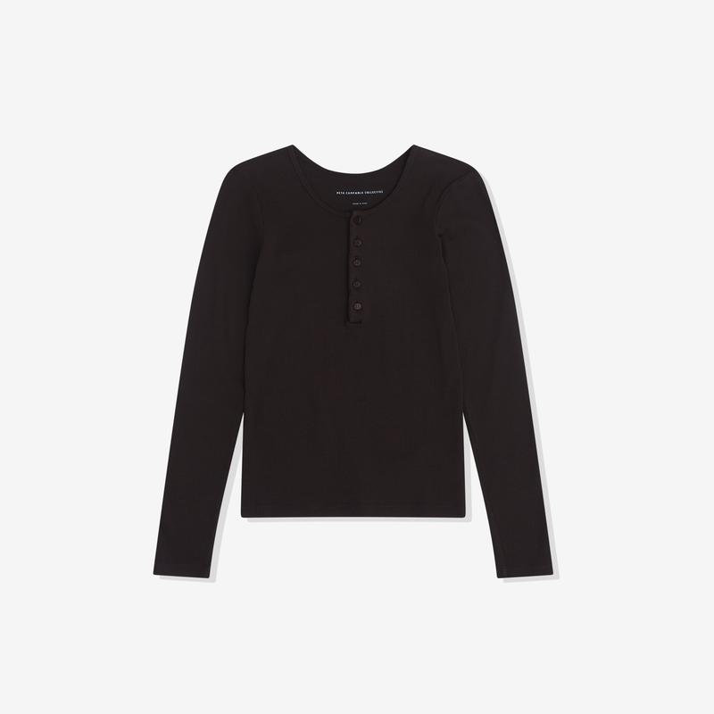 Meta Campania Collective - Mens Roy Jersey Long Sleeve Henley - (Dark Brown)