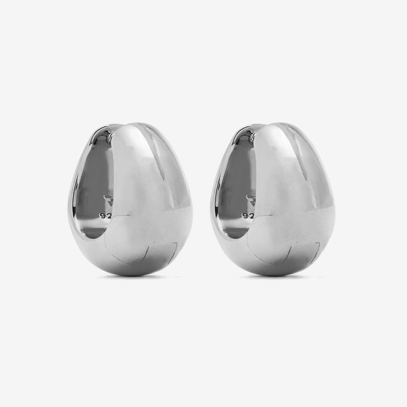 Tom Wood - Ice Hoops Medium - (Silver)
