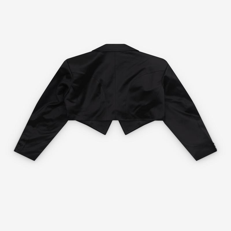 Torishju - Womens Cropped Bonded Jacket - (Black)