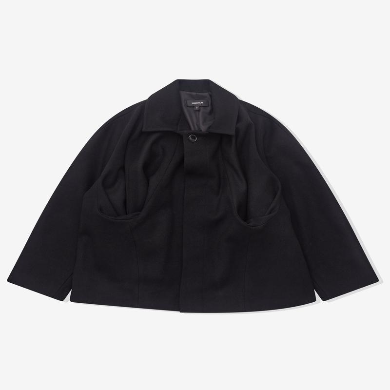 Torishju - Womens Wool Concave Jacket - (Black)