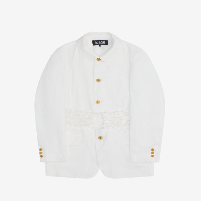 Black Comme des Garons - Frill Panel Jacket - (White)