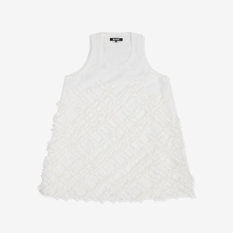 Black Comme des Garons - Textured Sleeveless Dress - (White)