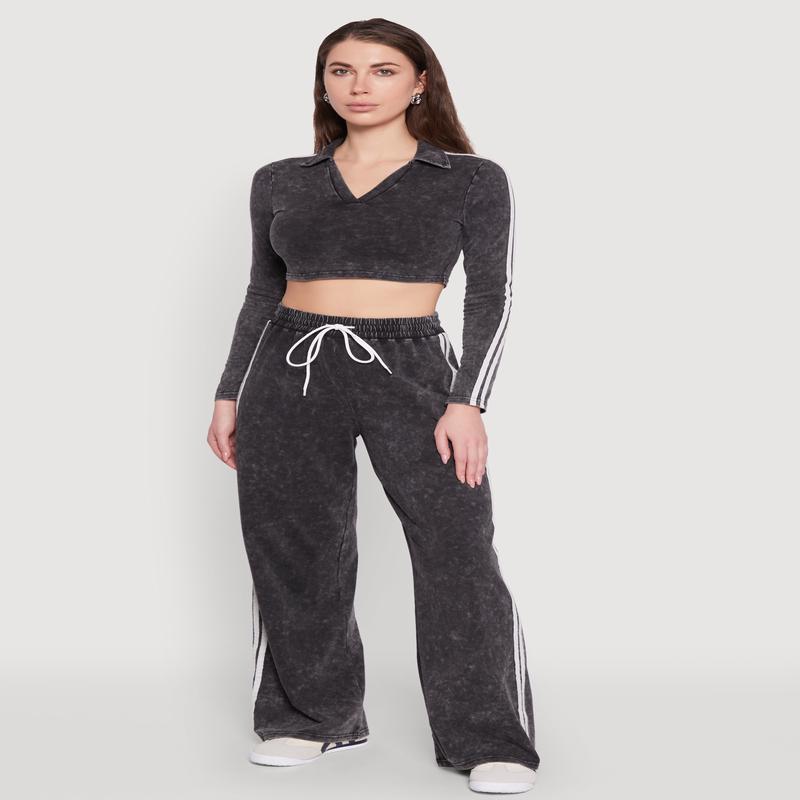 Daisy Mineral Wash Varsity Stripe Sweatpants