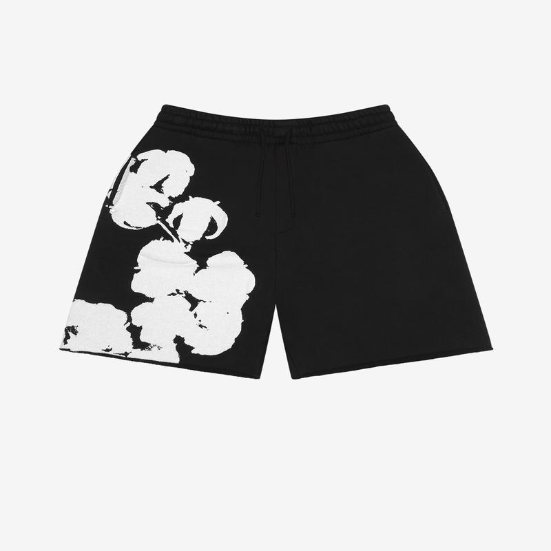 Denim Tears - Mens Jumbo Wreath Sweat Shorts - (Black)