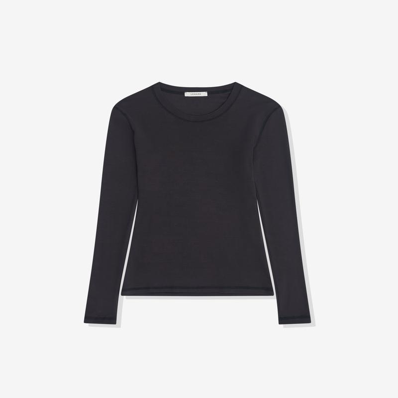 Lemaire - Womens Rib Long Sleeve T-Shirt - (Charcoal)