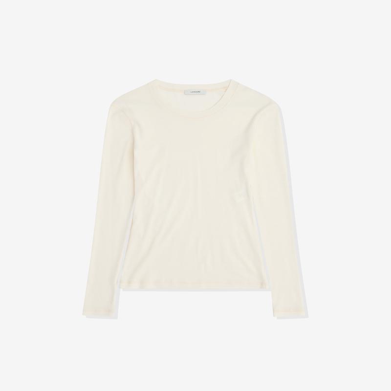 Lemaire - Womens Rib Long Sleeve T-Shirt - (Light Cream)