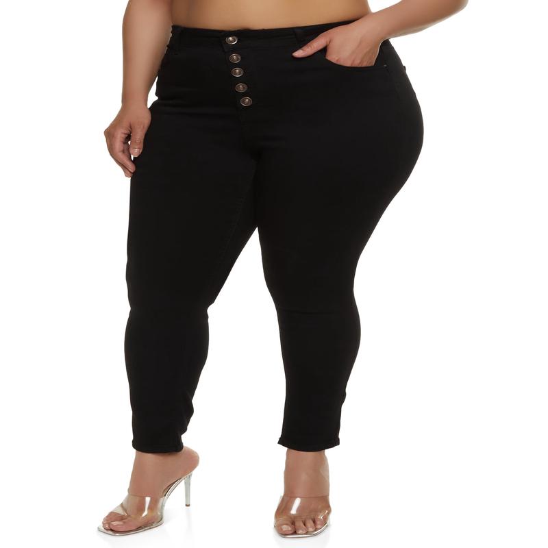 Plus Size WAX 5 Button Jeans
