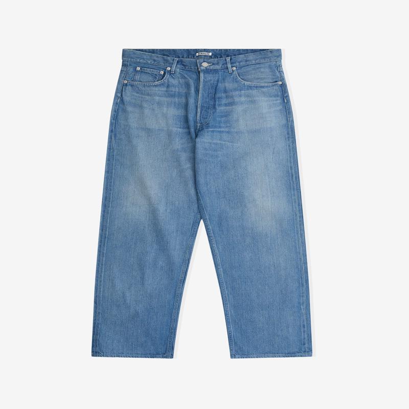 Auralee - Mens Selvedge Faded Light Denim Jeans - (Light Indigo)