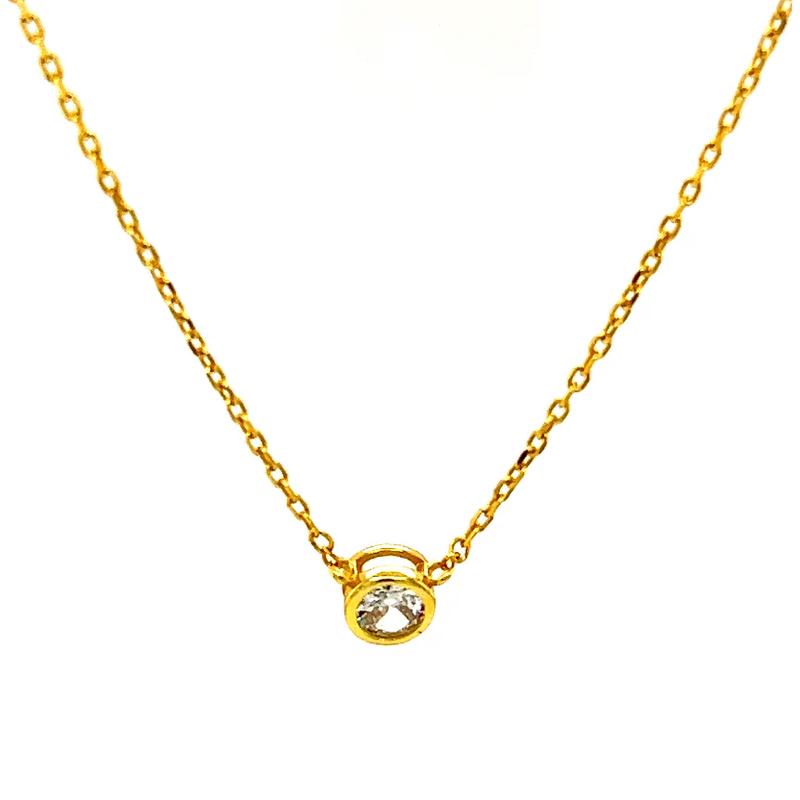 Bara Boheme Solitaire CZ Necklace